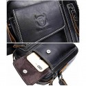 Men's Cowhide Leather Messenger Bag Shoulder Messenger Bag Crossbody Bag Daily Outdoor Black Brown