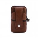 men's cowhide mobile phone bag business waterproof vertical multi-function casual coin purse wear belt zipper waist bag