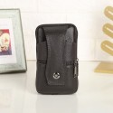 men's cowhide mobile phone bag business waterproof vertical multi-function casual coin purse wear belt zipper waist bag