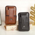 men's cowhide mobile phone bag business waterproof vertical multi-function casual coin purse wear belt zipper waist bag