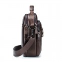 Men's Sling Bags Crossbody Bag Nappa Leather Zipper Solid Color Daily Office & Career Coffee