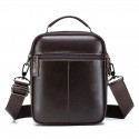 Men's Sling Bags Crossbody Bag Nappa Leather Zipper Solid Color Daily Office & Career Coffee