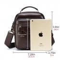 Men's Sling Bags Crossbody Bag Nappa Leather Zipper Solid Color Daily Office & Career Coffee