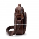 Men's Messenger Bag Shoulder Messenger Bag Crossbody Bag Cowhide Pattern / Print Solid Color Daily Office & Career Black Brown Coffee