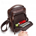 Men's Messenger Bag Shoulder Messenger Bag Crossbody Bag Cowhide Pattern / Print Solid Color Daily Office & Career Black Brown Coffee