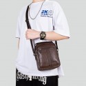 Men's Messenger Bag PU Leather Zipper Solid Color Daily Going out Office & Career 1403 brown 1403 Coffee 1403 black 1401 black