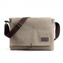 Men's Unisex Canvas Bag Messenger Bag Canvas Solid Color Vintage Daily Office & Career Black Grey khaki Brown