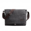 Men's Unisex Canvas Bag Messenger Bag Canvas Solid Color Vintage Daily Office & Career Black Grey khaki Brown