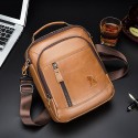 Men's Retro Leather Bag Handbags Crossbody Bag Cowhide Zipper Daily Office & Career Black Brown