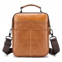 Men's Sling Bags Crossbody Bag Cowhide Zipper Vintage Daily Black Brown