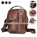 Men's Messenger Bag Shoulder Strap Shoulder Messenger Bag Crossbody Bag Cowhide Zipper Daily Office & Career Dark Brown Black Brown Coffee