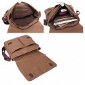 Men's Canvas Bag Messenger Bag Crossbody Bag Solid Color Daily Office & Career Black Dark Gray Coffee