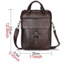 Men's Retro Handbags Crossbody Bag Top Handle Bag Nappa Leather Cowhide Zipper Solid Color Daily Office & Career Coffee