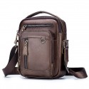 Men's Unisex Retro 2022 Crossbody Bag Nappa Leather Cowhide Vintage Fashion Daily Formal Outdoor Dark Brown Black Brown