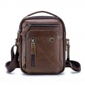 Men's Unisex Retro 2022 Crossbody Bag Nappa Leather Cowhide Vintage Fashion Daily Formal Outdoor Dark Brown Black Brown