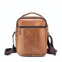 Men's Unisex Retro 2022 Crossbody Bag Nappa Leather Cowhide Vintage Fashion Daily Formal Outdoor Dark Brown Black Brown