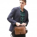 Men's Unisex 2022 Messenger Bag Crossbody Bag Cowhide Zipper Leather Fashion Daily Formal Outdoor Brown