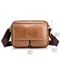 Men's Unisex 2022 Messenger Bag Crossbody Bag Cowhide Zipper Leather Fashion Daily Formal Outdoor Brown
