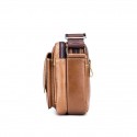 Men's Unisex 2022 Messenger Bag Crossbody Bag Cowhide Zipper Leather Fashion Daily Formal Outdoor Brown