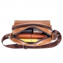 Men's Unisex 2022 Messenger Bag Crossbody Bag Cowhide Zipper Leather Fashion Daily Formal Outdoor Brown