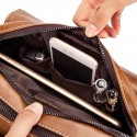 Men's Unisex 2022 Messenger Bag Crossbody Bag Cowhide Zipper Leather Fashion Daily Formal Outdoor Brown