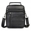 Men's Messenger Bag Crossbody Bag Cowhide Zipper Fashion Daily Outdoor Black Brown