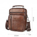 Men's Messenger Bag Crossbody Bag Cowhide Zipper Fashion Daily Outdoor Black Brown