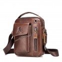 Men's Messenger Bag Shoulder Messenger Bag Crossbody Bag Nappa Leather Zipper Daily Office & Career Light Coffee Dark Brown Black