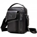 Men's Messenger Bag Shoulder Messenger Bag Crossbody Bag Nappa Leather Zipper Daily Office & Career Light Coffee Dark Brown Black