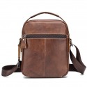 Men's Messenger Bag Shoulder Messenger Bag Crossbody Bag Nappa Leather Zipper Daily Office & Career Light Coffee Dark Brown Black