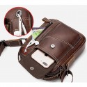 Men's Messenger Bag Shoulder Messenger Bag Crossbody Bag Nappa Leather Zipper Daily Office & Career Light Coffee Dark Brown Black