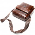 Men's Retro Leather Bag Crossbody Bag Nappa Leather Cowhide Zipper Plain Daily Going out Black Brown