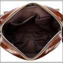 Men's Retro Leather Bag Crossbody Bag Nappa Leather Cowhide Zipper Plain Daily Going out Black Brown