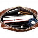 Men's Retro Leather Bag Crossbody Bag Nappa Leather Cowhide Zipper Plain Daily Going out Black Brown
