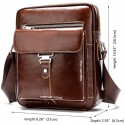 Men's Retro Leather Bag Crossbody Bag Nappa Leather Cowhide Zipper Plain Daily Going out Black Brown