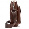 Men's Retro Leather Bag Crossbody Bag Nappa Leather Cowhide Zipper Plain Daily Going out Black Brown
