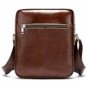 Men's Retro Leather Bag Crossbody Bag Nappa Leather Cowhide Zipper Plain Daily Going out Black Brown