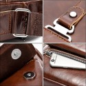 Men's Retro Leather Bag Crossbody Bag Nappa Leather Cowhide Zipper Plain Daily Going out Black Brown