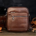 Men's Leather Bag 2022 Messenger Bag Crossbody Bag Genuine Leather Zipper Solid Color Casual Daily Office Black Brown