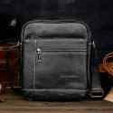 Men's Leather Bag 2022 Messenger Bag Crossbody Bag Genuine Leather Zipper Solid Color Casual Daily Office Black Brown
