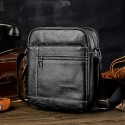 Men's Leather Bag 2022 Messenger Bag Crossbody Bag Genuine Leather Zipper Solid Color Casual Daily Office Black Brown