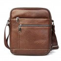 Men's Leather Bag 2022 Messenger Bag Crossbody Bag Genuine Leather Zipper Solid Color Casual Daily Office Black Brown