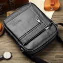 Men's Leather Bag 2022 Messenger Bag Crossbody Bag Genuine Leather Zipper Solid Color Casual Daily Office Black Brown