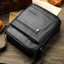 Men's Leather Bag 2022 Messenger Bag Crossbody Bag Genuine Leather Zipper Solid Color Casual Daily Office Black Brown