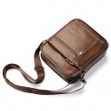 Men's Leather Bag 2022 Messenger Bag Crossbody Bag Genuine Leather Zipper Solid Color Casual Daily Office Black Brown