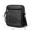 Men's Leather Bag 2022 Messenger Bag Crossbody Bag Genuine Leather Zipper Solid Color Casual Daily Office Black Brown