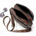 Men's Leather Bag 2022 Messenger Bag Crossbody Bag Genuine Leather Zipper Solid Color Casual Daily Office Black Brown