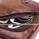 Men's Messenger Bag Crossbody Bag Cowhide Zipper Daily Outdoor Black Brown