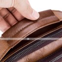 Men's Messenger Bag Crossbody Bag Cowhide Zipper Daily Outdoor Black Brown