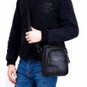 Men's Messenger Bag Crossbody Bag Cowhide Zipper Daily Outdoor Black Brown